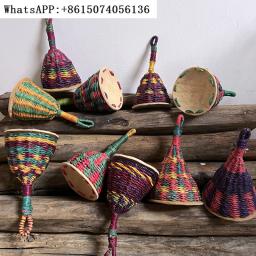 Grama De Elefante Africano Anel De Mão, Handwoven Caxixi, Instrumento Tribal, Martelo De Areia, Pingente De Bebê - Image 1