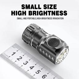Mini super brilhante poderoso levou lanterna, liga de alumínio tocha, USB recarregável, Camping, alpinista, 18350, 3 x - Image 2