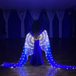 Acessórios para Dança do Véu de Seda, Luzes LED longas azuis e brancas, Trajes de Prática e Performance de Palco 180cm - Image 5