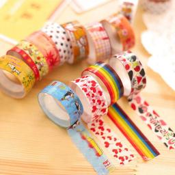 Fita decorativa colorida para crianças, adesivos dos desenhos animados DIY, álbum criativo, diário, material adesivo, tmz, 10 unidades - Image 1