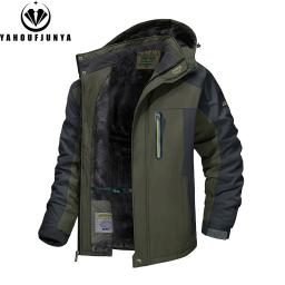 9xl novo inverno dos homens outwear velo quente removível com capuz jaqueta masculina ao ar livre esqui blusão à prova dwaterproof água casaco casual masculino - Image 2