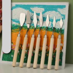 7pcs aço inoxidável pintura a óleo facas artista artesanato espátula paleta faca faca de mistura raspador arte ferramentas - Image 2