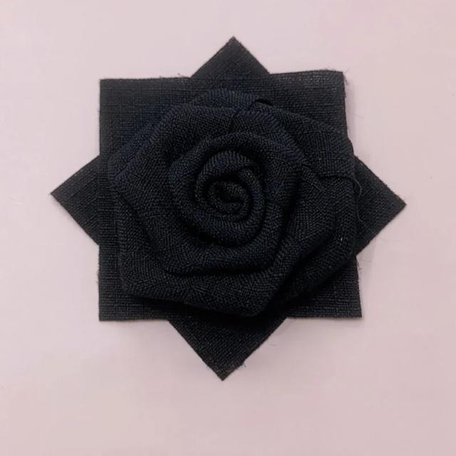 Broche artesanal de flor rosa para mulheres, fivela de cachecol e alfinete de lapela, acessórios versáteis de 9cm para mochilas e camisolas