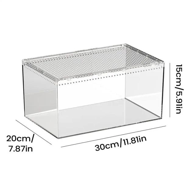 Terrário Transparente para Répteis - Observação 360° e Ventilação Segura