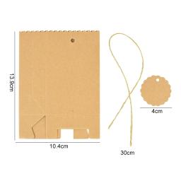 50/10 pçs saco de presente de papel kraft com corda de cânhamo perfeito para festa casamentos aniversário feriado doces armazenamento de biscoitos embalagens de jóias - Image 6