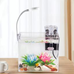 Anti Slip Base Aquarium Starter Kits, Pequeno tanque de peixes com braçadeira, Tanque quadrado para decoração do quarto - Image 3