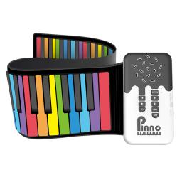 Flexível Roll Up Piano Eletrônico, 49 Teclas, MIDI Out, Hand Roll Piano, Compatível com Bluetooth, Fone de Ouvido para Amantes de Música, Iniciantes - Image 3