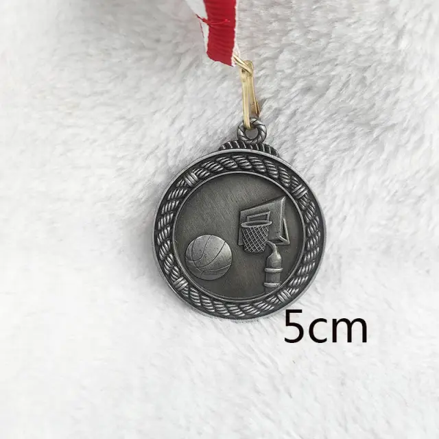 Medalha de Basquete Escolar em Ouro, Prata e Bronze - Estímulo à Comunicação e Desenvolvimento da Autoconfiança, 5.0 cm