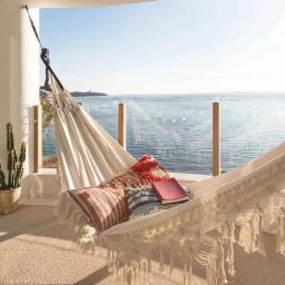 Rede de lona para uso ao ar livre, cama pendurada, cama de solteiro e casal, rendas, jardim, varanda - Image 3