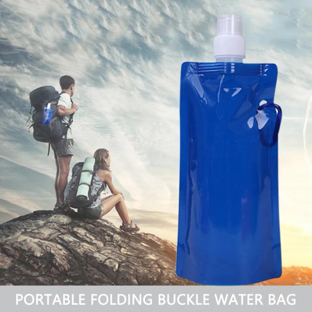 Garrafa de Água Dobrável com Carabineres - Cantina Reutilizável para Ciclismo, Caminhadas e Viagens, Disponível em 480ml ou 700ml