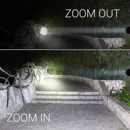 Lanternas LED de Alta Potência, Tocha De Acampamento, 5 Modos De Iluminação, Liga De Alumínio, Luz Zoomable, Impermeável, Uso De Material, 3 Baterias AAA - Image 5