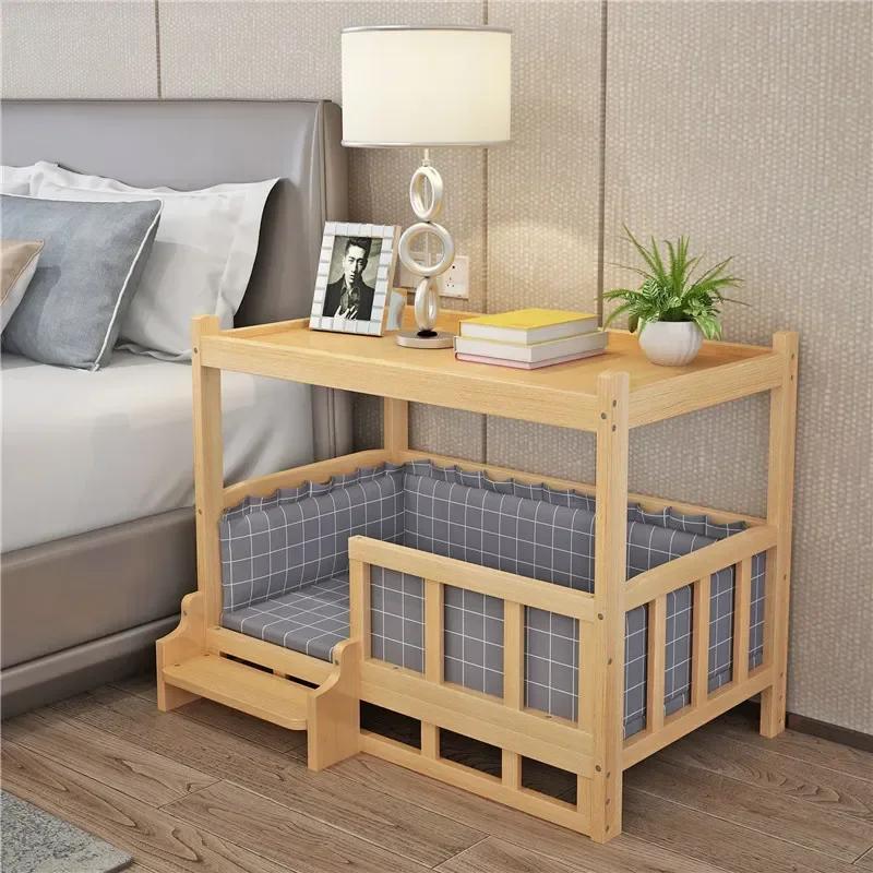 Cama de dormir destacável antiderrapante do animal de estimação, sofá do cão, gato, filhote de cachorro, gatinho, luxo, madeira, suprimentos - Image 1