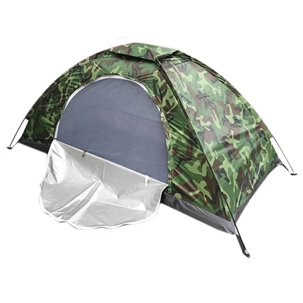 1 × barraca de acampamento portátil ultraleve, barraca de jardim para uma ou duas pessoas com revestimento anti-UV, zíper bidirecional, caminhadas, pesca, viagens - Image 1