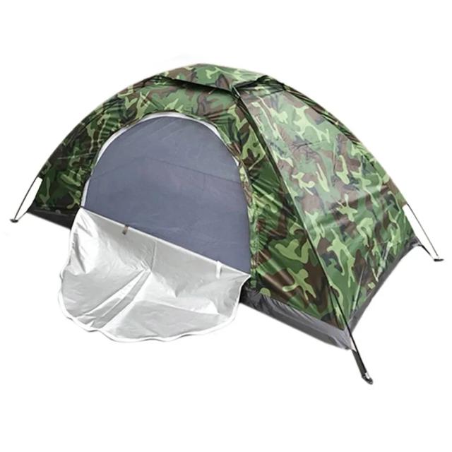 Barraca de Acampamento Portátil Ultralight para 1 ou 2 Pessoas com Revestimento Anti-UV e Zíper Bidirecional - Ideal para Caminhadas, Pesca e Viagens