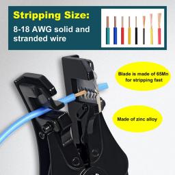 WEELEE Precision Wire Stripping Tool, Descascador de fios automáticos, Fio elétrico sólido e trançado, Heavy Duty, 8-18AWG - Image 3
