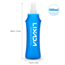 Lixada-Garrafa de Água ao Ar Livre, Frasco Dobrável Suave, BPA Free, Esporte Running, Caminhadas, Ciclismo, 500ml, 1Pc, 2Pcs - Image 2