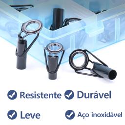 FishTrip 5 peças de guia de vara de pesca, kit de reparo superior de ponta, anel cerâmico de aço inoxidável 1.8mm ~ 8.0mm, substituição de construção de vara de pesca - Image 5