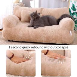 Almofada para dormir super macia para animais de estimação, sofá quente para cães e gatos pequenos e médios, filhote e gatinho, cama para animais de estimação - Image 5