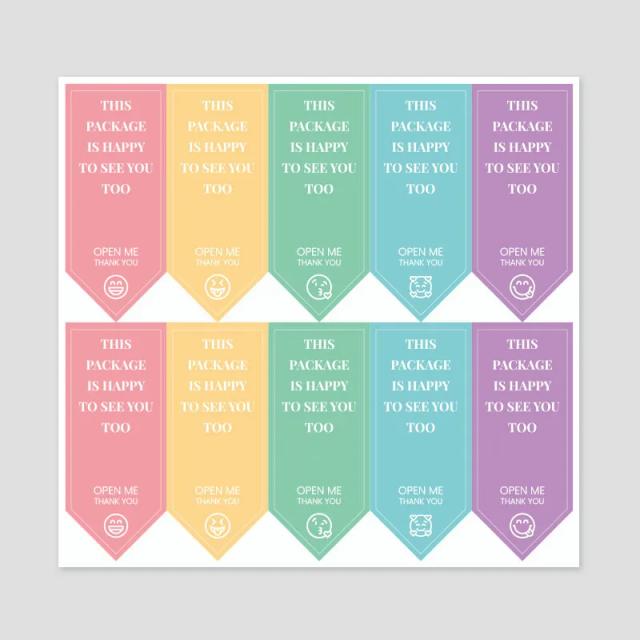 Adesivos Bonitos para Selagem de Caixas de Presente e Embalagens - Pack com 50 a 100 Unidades de 3x6,5cm para Casamentos e Festas