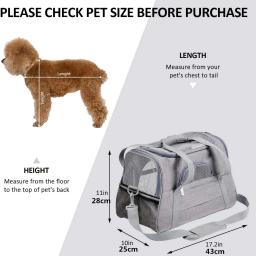 Pet Bag Transportadora com Grosso Algodão Almofada, Aviação Mochila, Anti-Sufocamento, Saco De Viagem Portátil, Malha, ao ar livre - Image 6