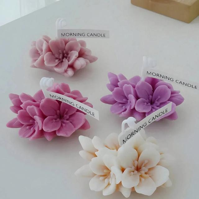 Molde de Silicone Vela Aromaterapia Flor de Pêssego 3D Sabão Bolo Decoração