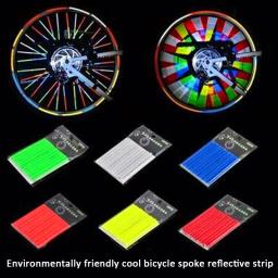 12pcs bicicleta reflexivo adesivos roda raios tubos tira segurança aviso luz refletor bicicleta ao ar livre luz acessórios - Image 4