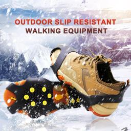 Garra anti-derrapante para sapatos esportivos para homens e mulheres, botas de escalada, neve, garra de gelo, apertos, grampos Crampon, 10 Stud, 1 par - Image 4