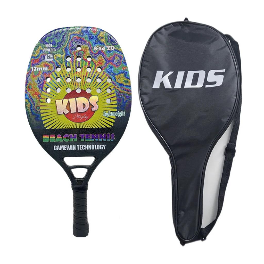 Beach Tennis Beginner Racket para Crianças, Fibra de Carbono, Leve, Adequado para Criança, Capa Presente, Black Friday, 270g, 6-14yo - Image 1