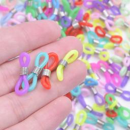 Fivela anti derrapante para óculos, Correntes DIY, Resina Multi-Cores, Final Espetáculo Ajustável, Anel de Óculos de Silicone, 20mm, 10-60Pcs Set - Image 1
