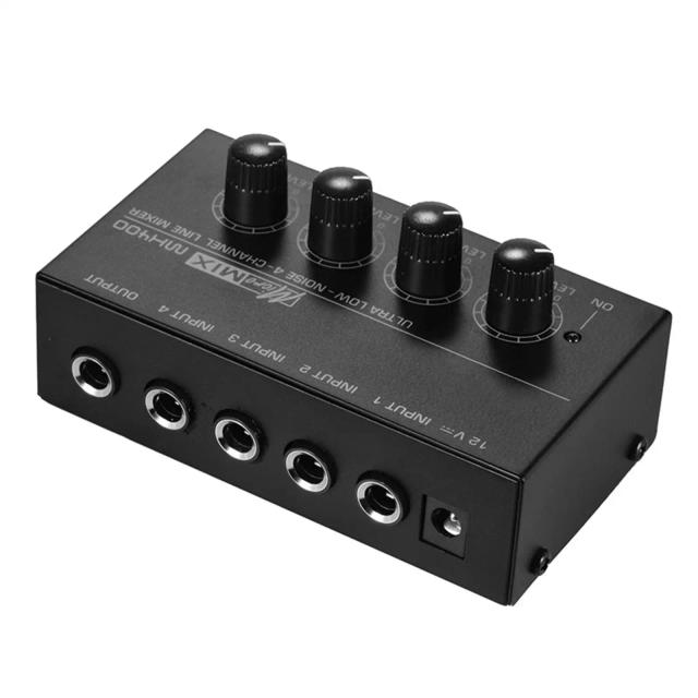 Mixer de Áudio com Equalizador: Console Digital para DJs, Gravação Musical, Teclado, Karaoke e Transmissões Ao Vivo com 4 Canais para Guitarra