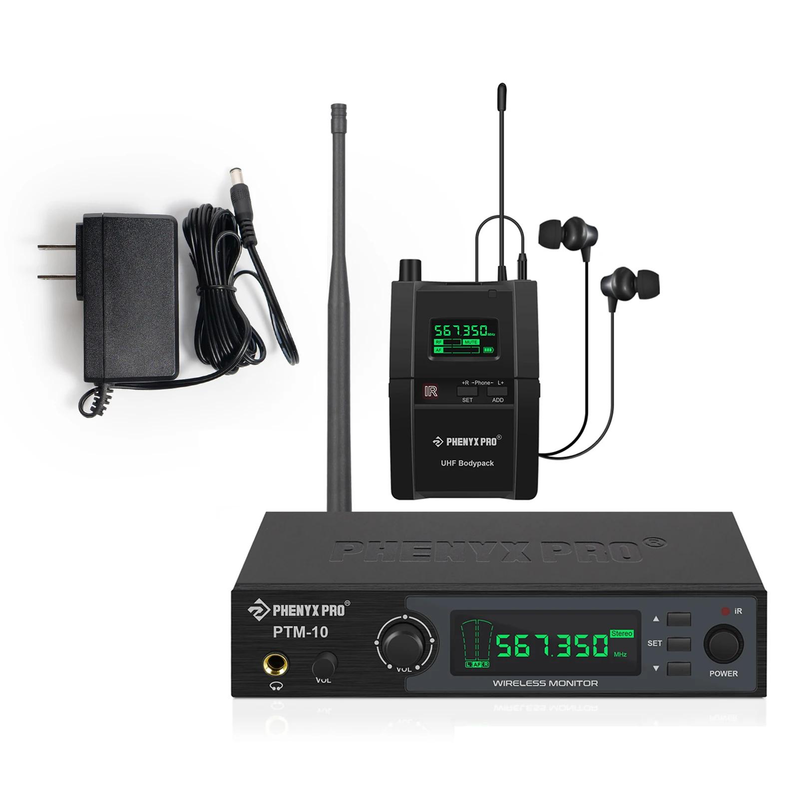Sistema de monitoramento estéreo sem fio intra-auricular Phenyx Pro PTM-10 Sistema IEM Banda de frequência de 900 MHz/500 MHz para palestras em palco - Image 1