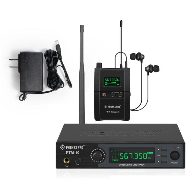Sistema IEM Phenyx Pro PTM-10: Monitoramento Estéreo Sem Fio Intra-Auricular com Banda de Frequência de 900 MHz/500 MHz para Palestras em Palco