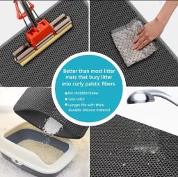 Impermeável dupla camada pet litter mat, caixa de vaso sanitário gato, areia antiderrapante, laváveis suprimentos limpos - Image 5