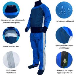 Trajes secos de caiaque impermeável masculino, roupa seca para caiaque, canoagem, pesca, trabalho, rafting em água fria, esporte, roupas de vela, 1 peça - Image 3