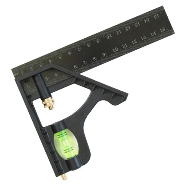 Conjunto de Ferramentas de Medição: Nível de Ângulo Ajustável em Plástico Fenólico e Alumínio, 15/20/25cm, Durabilidade e Precisão Superior