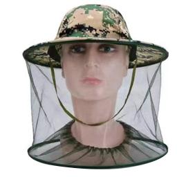 Camuflagem masculina boné de pesca caça abelha mantendo malha chapéu insetos prevenção mosquito pescoço cabeça capa - Image 5
