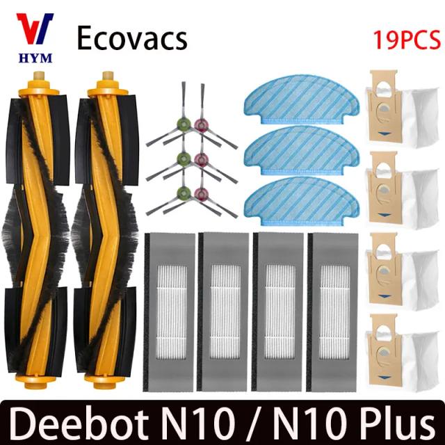 Peças e Acessórios para Robô Aspirador Ecovacs Deebot N10 e N10 Plus: Escovas, Filtros HEPA, Sacos de Pó e Mops