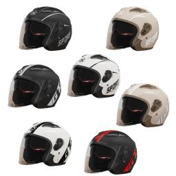 Meia Capacete da Motocicleta com Lente Dupla, Viseira Solar e Escudo do Vento, Forro Destacável Confortável, Ventilação, Elegante Aberto, 3/4 - Image 2
