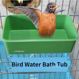 Pendurado Pássaro Banheira De Água, Pet Bird Bowl, Papagaios Periquito Birdbath Gaiola, Gaiola De Papagaio Pequeno, Food Tray Acessórios, 1Pc - Image 1