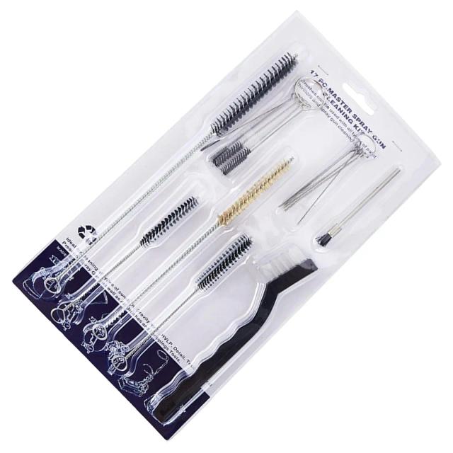 Conjunto Completo de Limpeza para Airbrush: 17 Acessórios com Agulha e Escova para Reparos em Tubos Finos