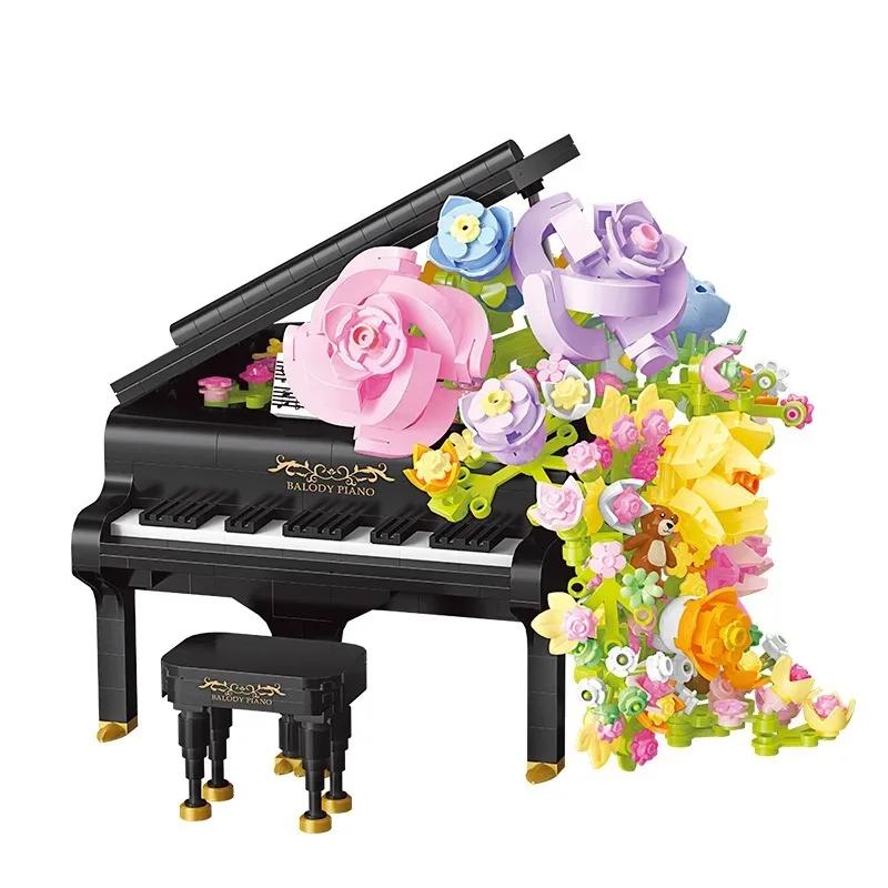 Mini Piano com Luz, Violino, Instrumento Musical, Flor, Decoração de Casa, Presente de Natal, Brinquedos para Crianças e Adultos - Image 1