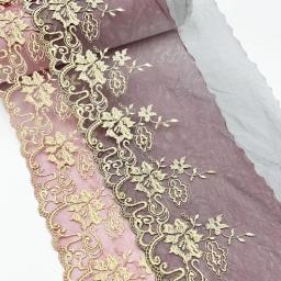1 jarda tela de renda inferior fio de poliéster prensado tecido diy flor bordado acessórios de renda cortina sofá almofada decoração - Image 1