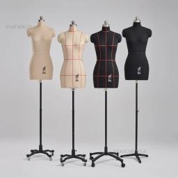 Manequins femininos para design de roupas, manequins profissionais de modelagem de busto e costura com suporte, base de metal, podem ser fixados d - Image 2