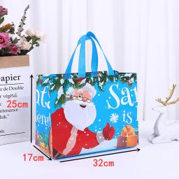 Sacos de presente de Natal não tecidos reutilizáveis, Xmas Treat Bag, sacolas com alças para criança, doces, Goodie Xmas Party Favor, grande, 1pc - Image 4