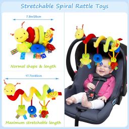Assento de carro brinquedos infantil bebê espiral atividade pendurado chocalho brinquedos de pelúcia pendurado carrinho brinquedos sensoriais para presente recém-nascido - Image 6