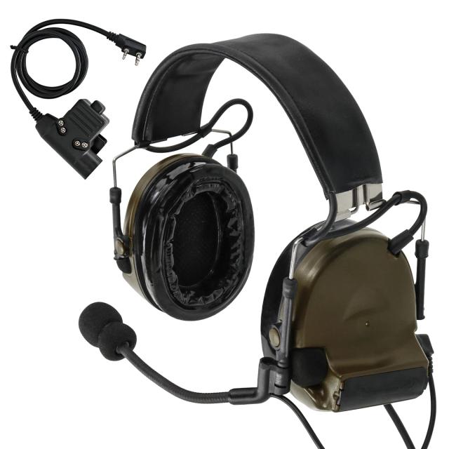 Protetores de Orelha de Silicone TAC-SKY COMTAC II com U94 PTT Kenwood e Adaptador ARC OPS-CORE para Capacete FG