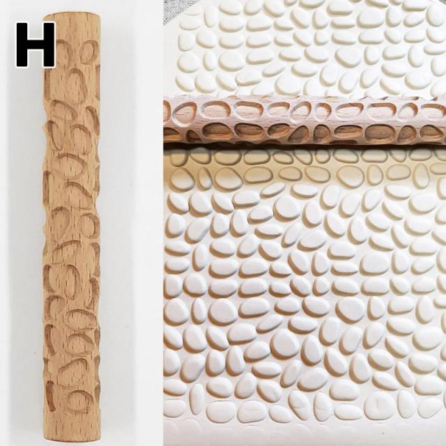 Textura de Madeira em Relevo para Cerâmica: Ferramenta DIY para Artesanato com Haste Floral em Argila