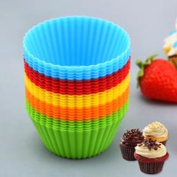 Reutilizável Non-Stick Silicone Cupcake Baking Cups, Forros de Muffin, Titulares Set para Festa, Halloween, Natal, 24Pcs - Image 1