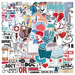 Desenhos animados Médico e Enfermeira Adesivos para Crianças, Decalques De Graffiti Impermeáveis, Bagagem, Laptop, Guitarra, Telefone, Garrafa De Água, Presente, 50Pcs - Image 1