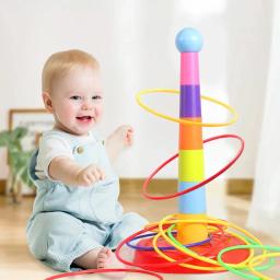 Jogo de lançamento de anel infantil, brinquedos de empilhamento para atividades internas e externas de festas familiares, presente de aprendizagem precoce - Image 2